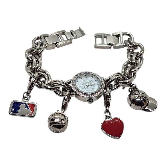 Game Time Accessories - Boston Red Sox Baseball Team Charm Bracelet Watch Womens MLB New Battery Works
